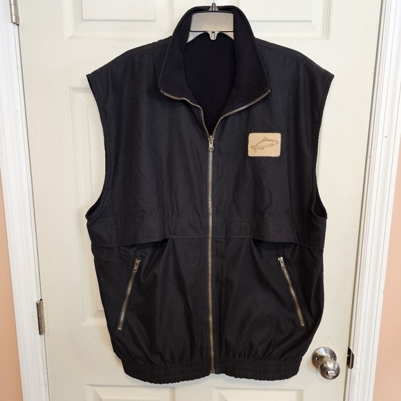 Vintage The Fit  Golf Reversible Fleece Fish Patch Zip Up Vest Plus Size - Picture 3 of 10